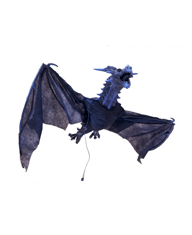 Europalms Halloween Flying Dragon, animated, blue, 120cm Seasonal Items