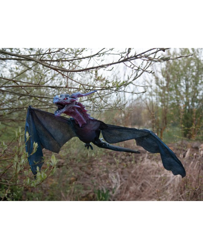 Europalms Halloween Flying Dragon, animated, blue, 120cm Seasonal Items