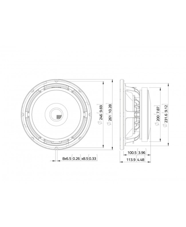 Lavoce MAF103.00-16 10 Midrange, Ferrite Magnet, Aluminium Basket Driver Ferrite low frequency transducers