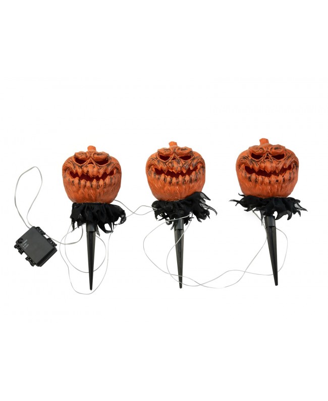Europalms Zucche di Halloween con paletto, set di 3, 39 cm Articoli stagionali
