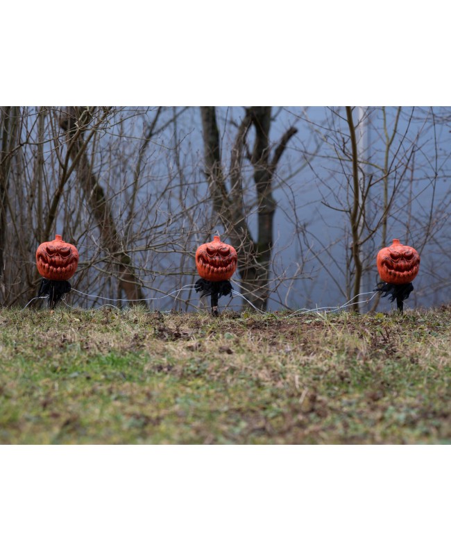 Europalms Halloween Pumpkins with Stake, Set of 3, 39cm Seasonal Items