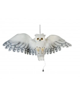 Europalms Halloween Snow Owl, animated, 80cm Seasonal Items