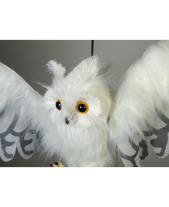Europalms Halloween Snow Owl, animated, 80cm Seasonal Items