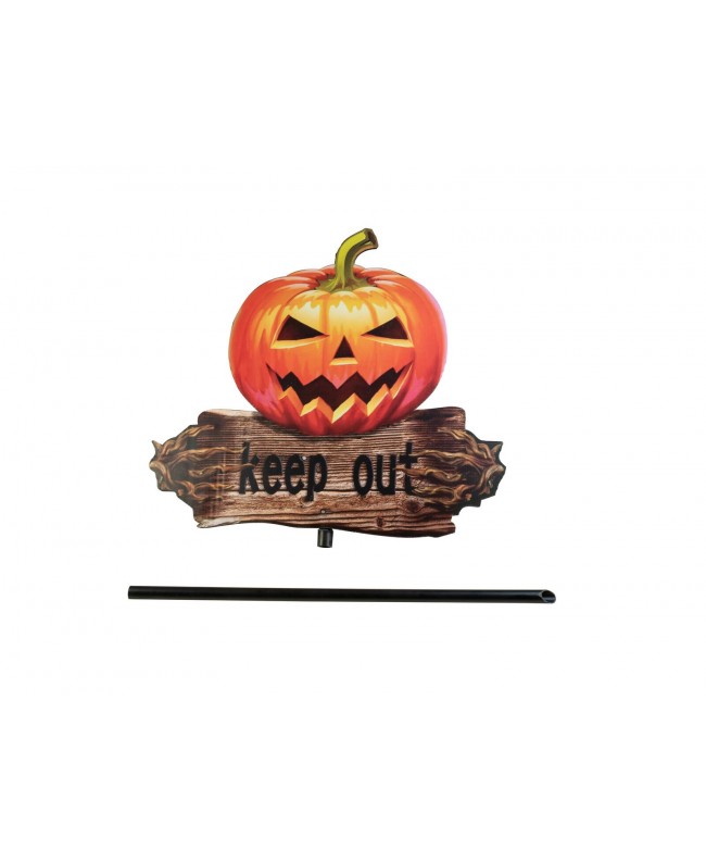 Europalms Halloween Bodenstecker Kürbis Zoll KEEP OUT Zoll , 50cm Saisonartikel
