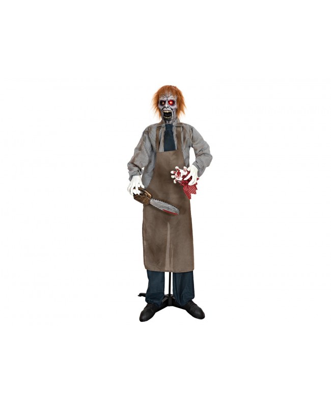 Europalms Halloween Figure Zombie with chainsaw, animated, 170cm Seasonal Items