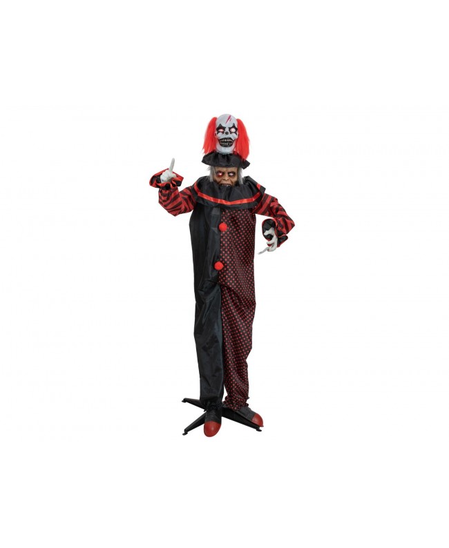 Europalms Halloween Figur Pop-Up Clown, animiert, 180cm Saisonartikel