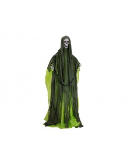 Europalms Halloween Figure Skeleton with green cape, animated, 170cm Seasonal Items