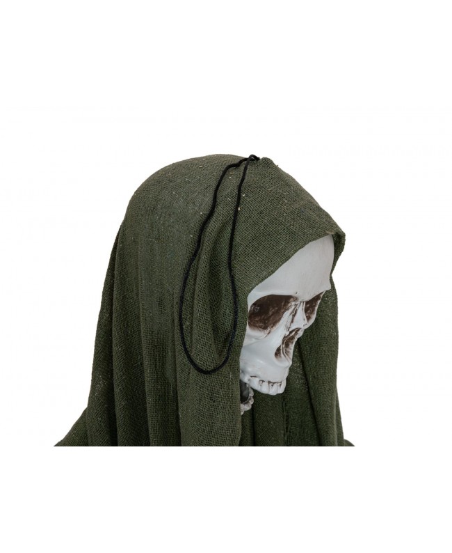 Europalms Halloween Figure Skeleton with green cape, animated, 170cm Seasonal Items