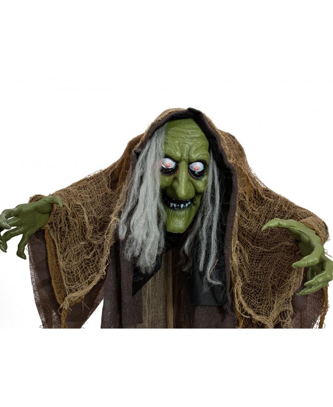 Europalms Halloween Figure Witch Hunchback, animated, 145cm Articoli stagionali
