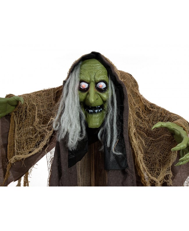 Europalms Halloween Figure Witch Hunchback, animated, 145cm Articoli stagionali