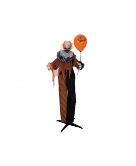 Europalms Halloween Figure Clown with Balloon, animated, 166cm Seasonal Items