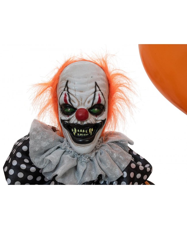 Europalms Halloween Figure Clown with Balloon, animated, 166cm Articoli stagionali