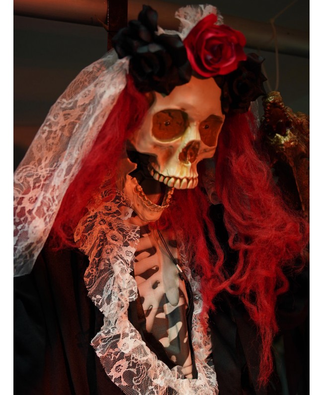 Europalms Halloween Figure Skeleton La Catarina, animated, 100cm Articoli stagionali