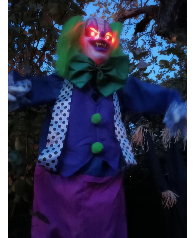 Europalms Halloween Figure Clown Charly, animated, 164cm Seasonal Items