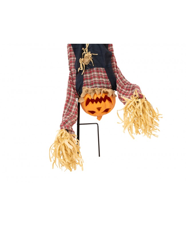 Europalms Halloween Bodenstecker Figur Kürbismann kopfüber, animiert, 153cm Saisonartikel