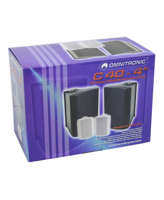 Omnitronic C-40 bianco 2x Diffusori da parete