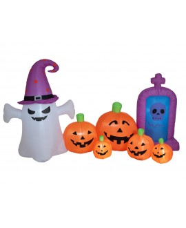 Europalms Halloween Inflatable Figure Ghost with Pumpkin, 244cm Articoli stagionali