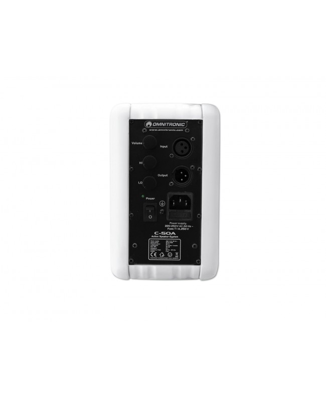 Omnitronic C-50A active white 2x Wall Mount Speakers