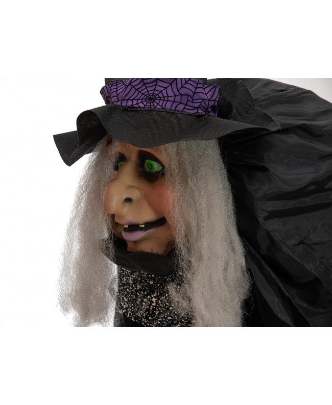 Europalms Halloween Figur Hexe Marie, animiert, 180cm Saisonartikel