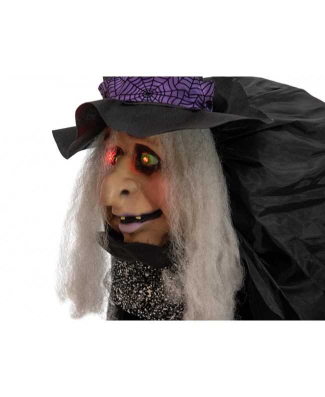 Europalms Halloween Figur Hexe Marie, animiert, 180cm Saisonartikel