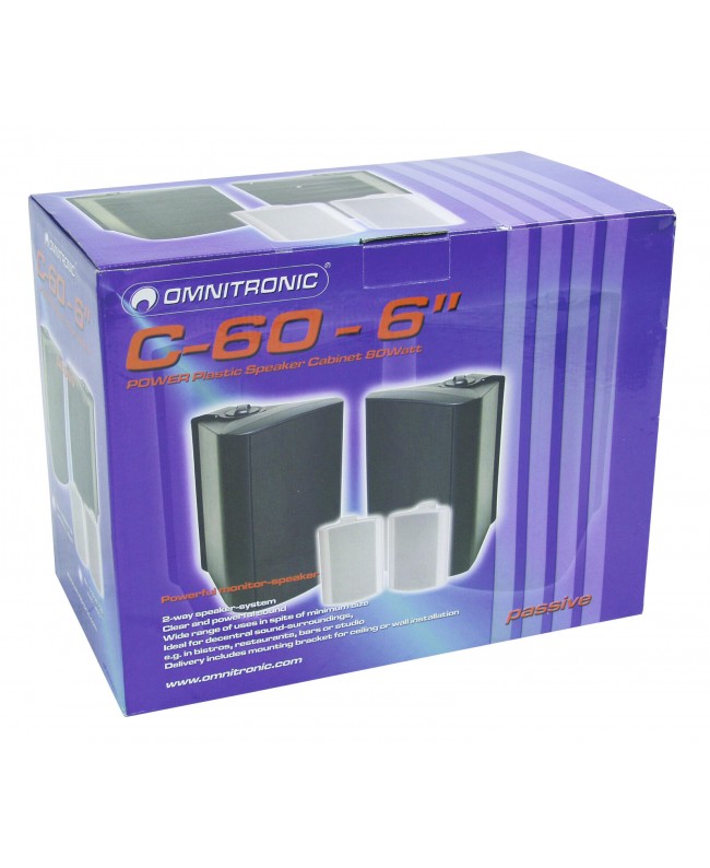 Omnitronic C-60 nero 2x Diffusori da parete