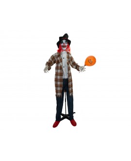 Europalms Halloween Figur Clown Hatty, animiert, 185cm Saisonartikel