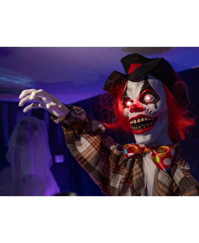 Europalms Halloween Figur Clown Hatty, animiert, 185cm Saisonartikel