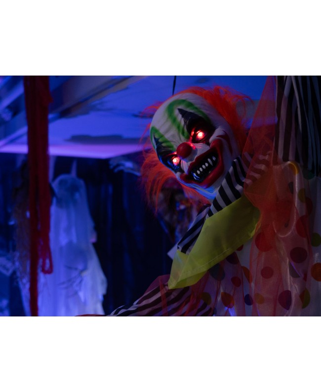 Europalms Halloween Figure Clown Curby, animated, 155cm Seasonal Items