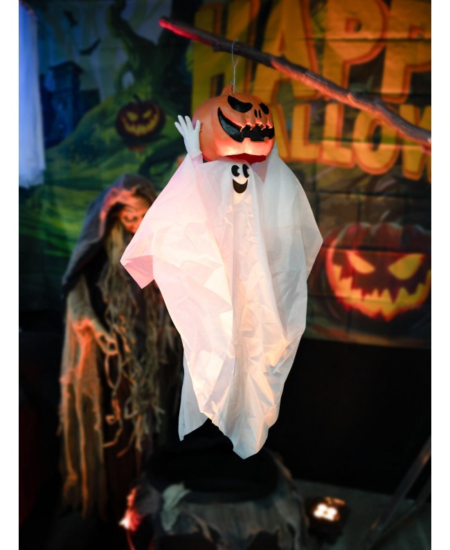 Europalms Halloween Pumpkin Ghost, animated, 110cm Articoli stagionali