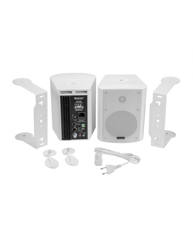 Omnitronic ALP-5A Active Speaker Set white Wall Mount Speakers
