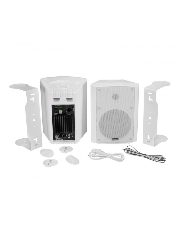 Omnitronic ALP-6A Active Speaker Set white Wall Mount Speakers