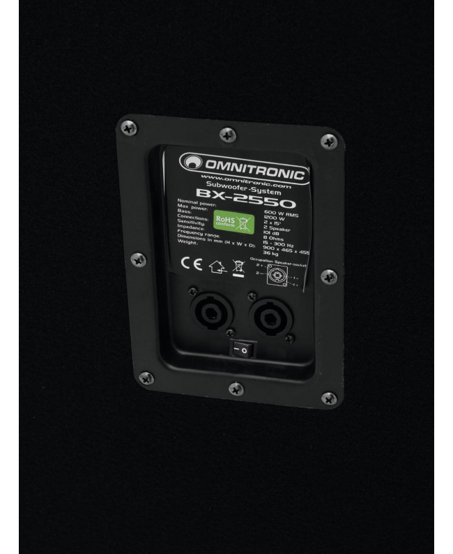 Omnitronic BX-2550 Subwoofer 1200W Subwoofer Passivi