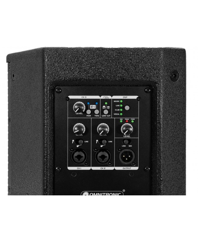 Omnitronic PAS-210A MK4 Top a 2 vie, attivo, DSP, BT