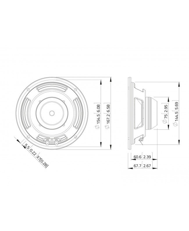 Lavoce WSN061.52-16 6,5 Zoll Woofer, Neodym, Stahlkorb Neodym-Basslautsprecher