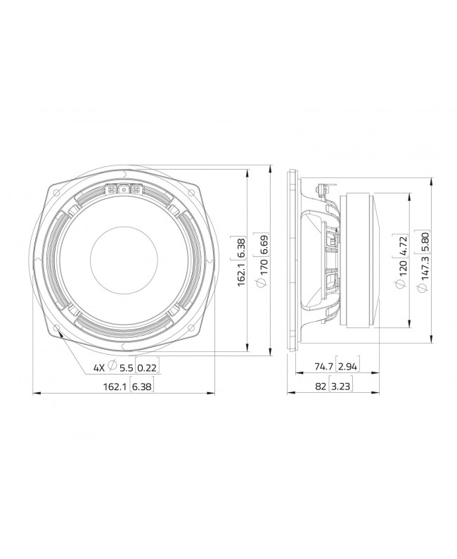 Lavoce MAF061.50 6.5 Woofer, Ferrite, Aluminium Basket Driver Ferrite low frequency transducers