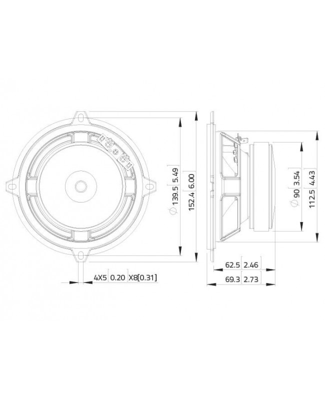 Lavoce WSF051.02 5 Woofer, Ferrite, Magnet Steel Basket Driver Ferrite low frequency transducers