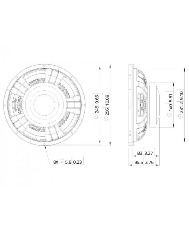 Lavoce SSF102.40 10 Subwoofer in ferrite, con cestello in acciaio a magnete Altoparlanti per basse frequenze in ferrite