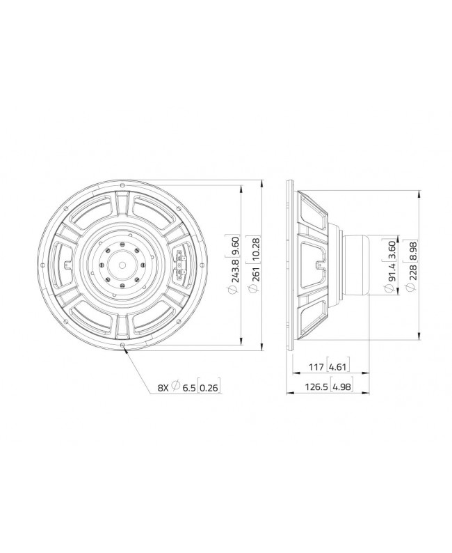 Lavoce WSN102.50 10 Woofer, Ferrite, Magnet Steel Basket Driver Altoparlanti per basse frequenze in ferrite