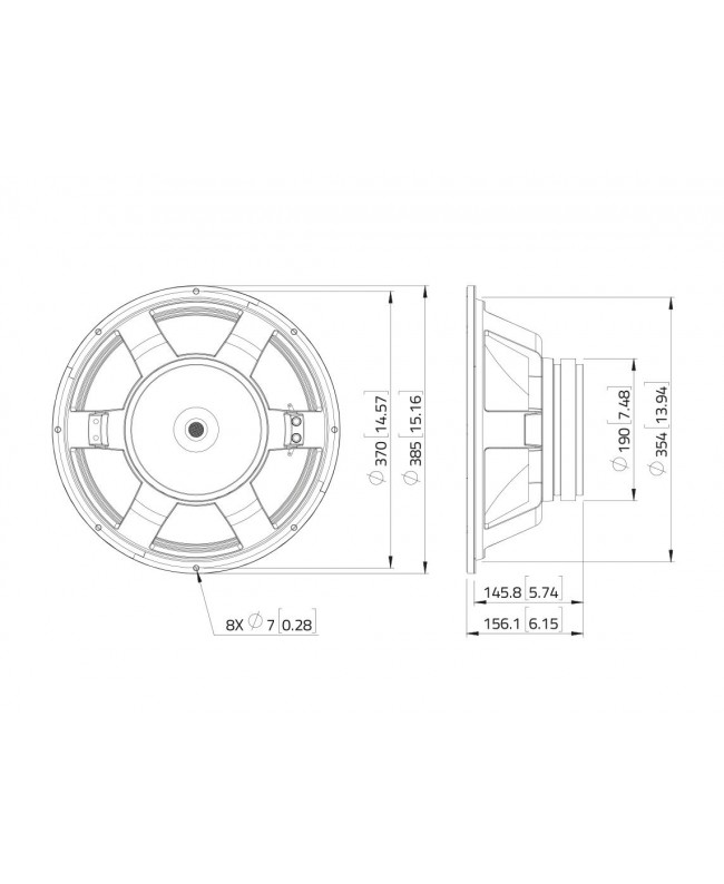 Lavoce WXF15.400 15 Woofer, Ferrite, Magnet Aluminium Basket Driver Ferrite low frequency transducers