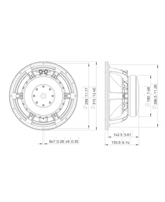 Lavoce WAF123.00-4 12 Woofer, Ferrite, Magnet Aluminium Basket Driver Altoparlanti per basse frequenze in ferrite