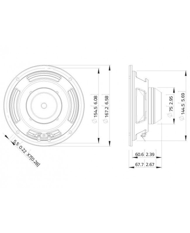 Lavoce WSN061.52 6.5 Woofer, Neodymium Magnet Steel Basket Driver Neodymium low frequency transducers