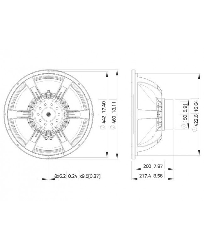 Lavoce SAN184.02 18 Subwoofer Neodymium Magnet Aluminium Basket Driver Neodymium low frequency transducers