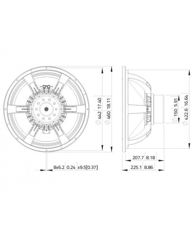Lavoce SAN184.03 18 Zoll Subwoofer, Neodym, Alukorb Neodym-Basslautsprecher