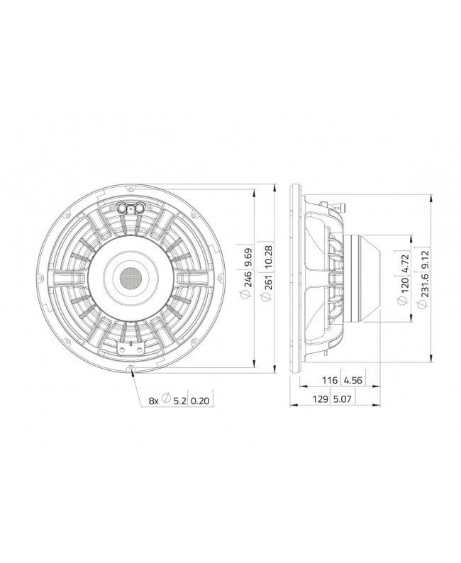 Lavoce WAN102.50LD 10 Woofer, Neodymium Magnet Aluminium Basket Driver Neodymium low frequency transducers