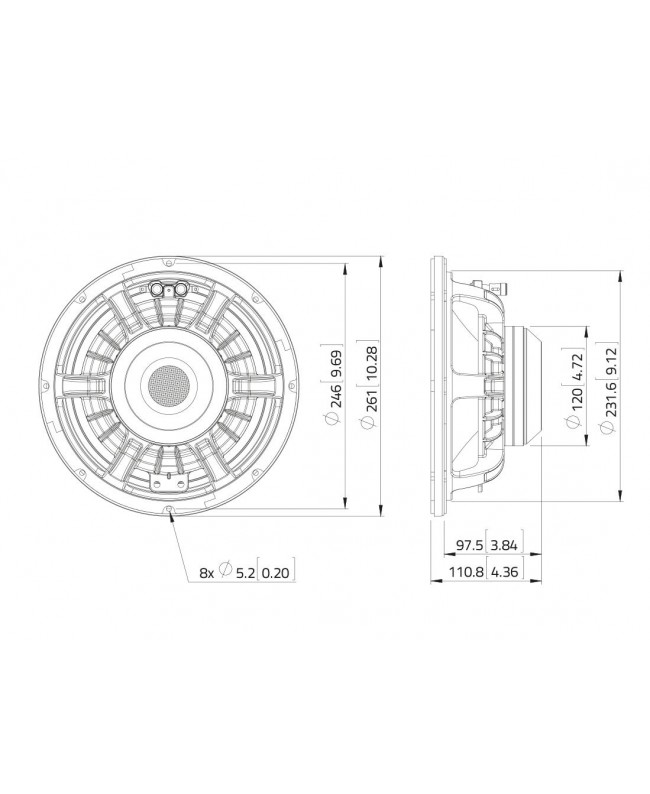 Lavoce WAN103.01 10 Woofer, Neodymium Magnet Aluminium Basket Driver Neodymium low frequency transducers