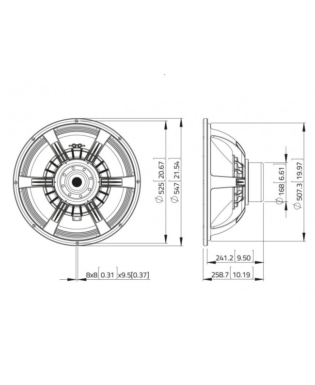 Lavoce SAN214.50-4 21 Subwoofer Neodymium Magnet Aluminium Basket Driver Neodymium low frequency transducers