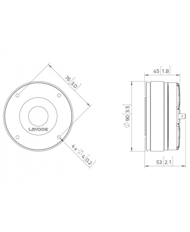 Lavoce DF10.14 1 Compression Driver, Ferrite Magnet Ferrite compression drivers