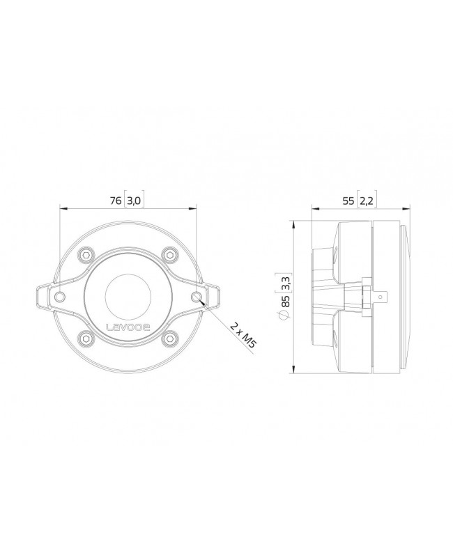 Lavoce DF10.101LM 1 Compression Driver, Ferrite Magnet Ferrite compression drivers