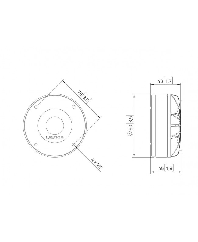 Lavoce DF10.142LK 1 Zoll Kompressionstreiber, Ferrit Ferrit-Kompressionstreiber