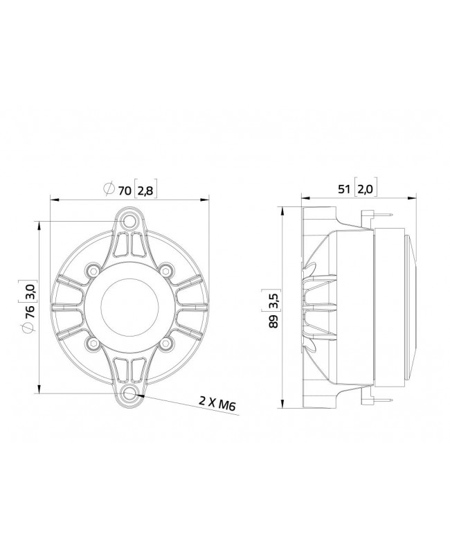 Lavoce DF10.101LE 1 Compression Driver, Ferrite Magnet Ferrite compression drivers